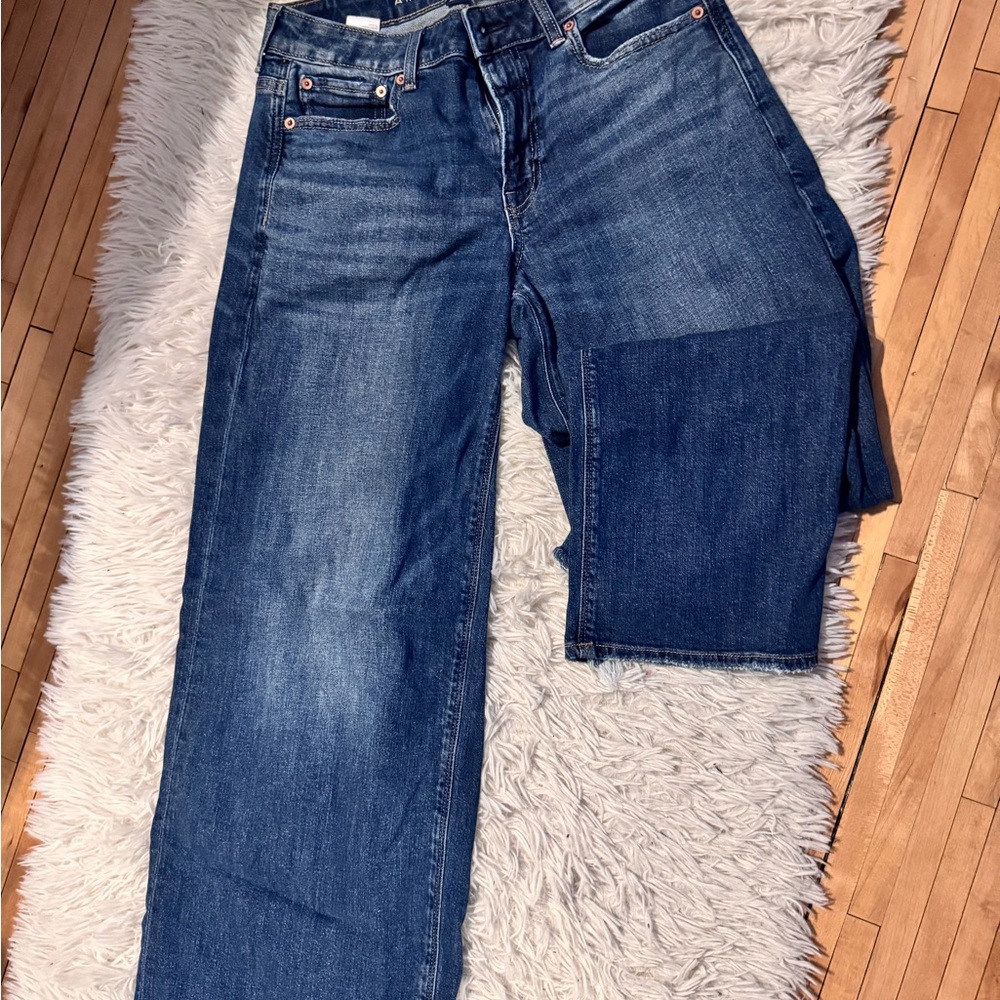 American Eagle Outfitters Straight-Leg Jeans in Dark Blue Wash